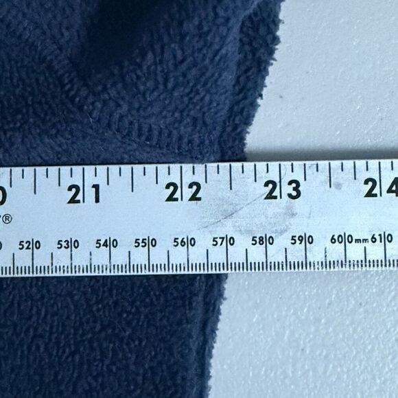 Vintage Fleece Button Front Sweater Womens M Blue Lighthouses Cottagecore - Picture 9 of 10